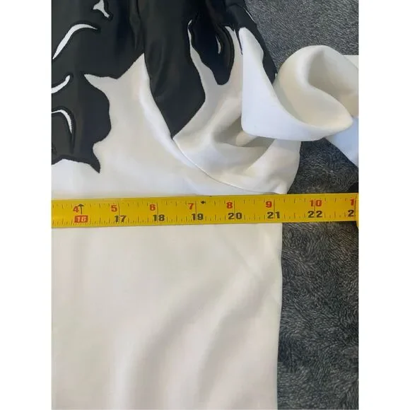 Chico’s Faux Leather Ponte Mix Top Sz 2/L - Picture 4 of 7